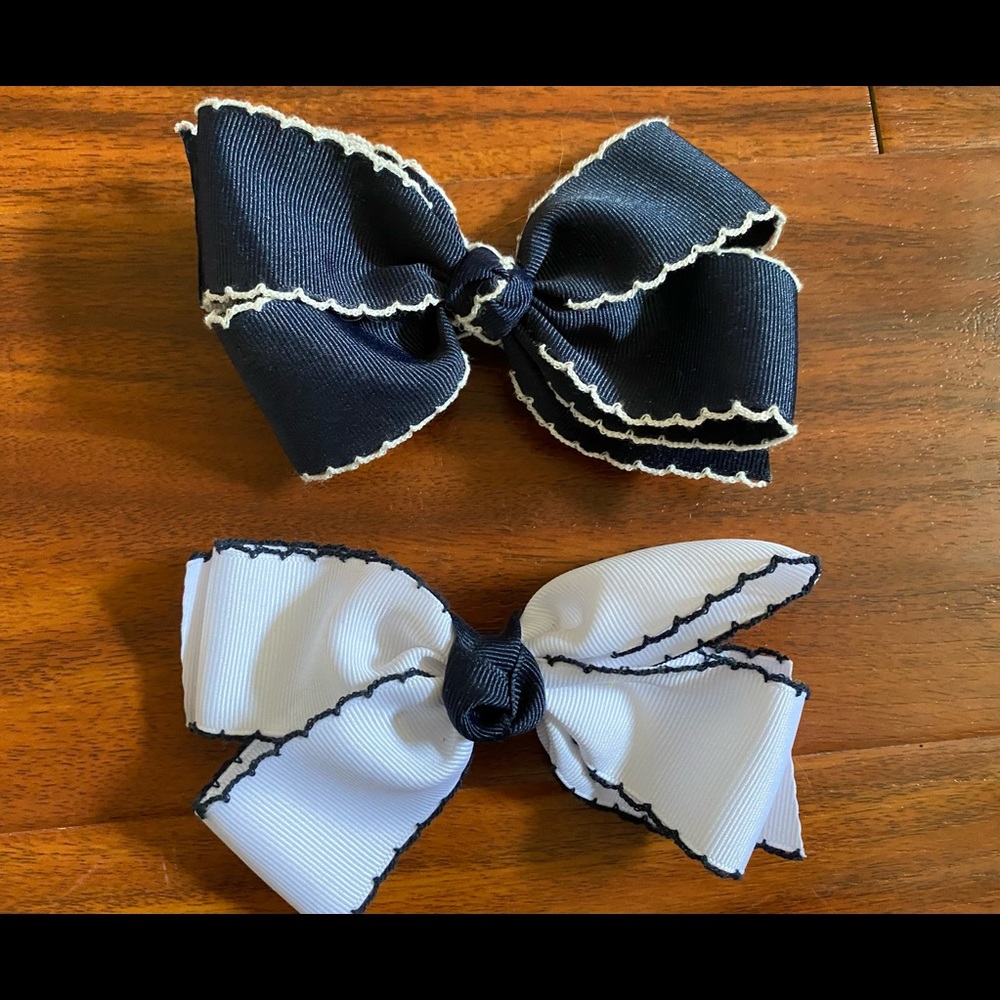 Girl’s Navy w/ White Trim & White w/ Navy Trim Bow